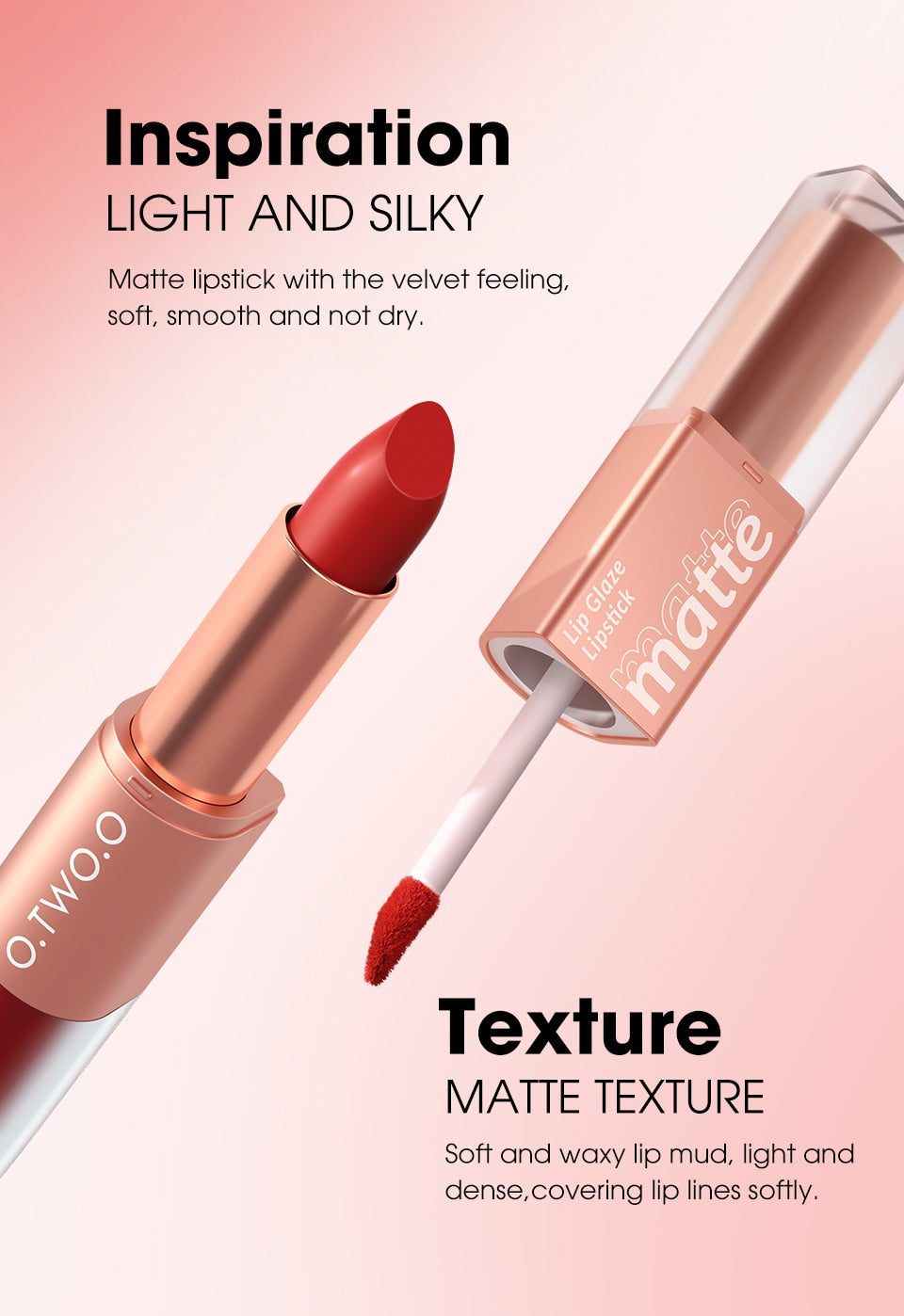O.TWO.O 2 IN 1 LIP GLAZE AND LIPSTICK