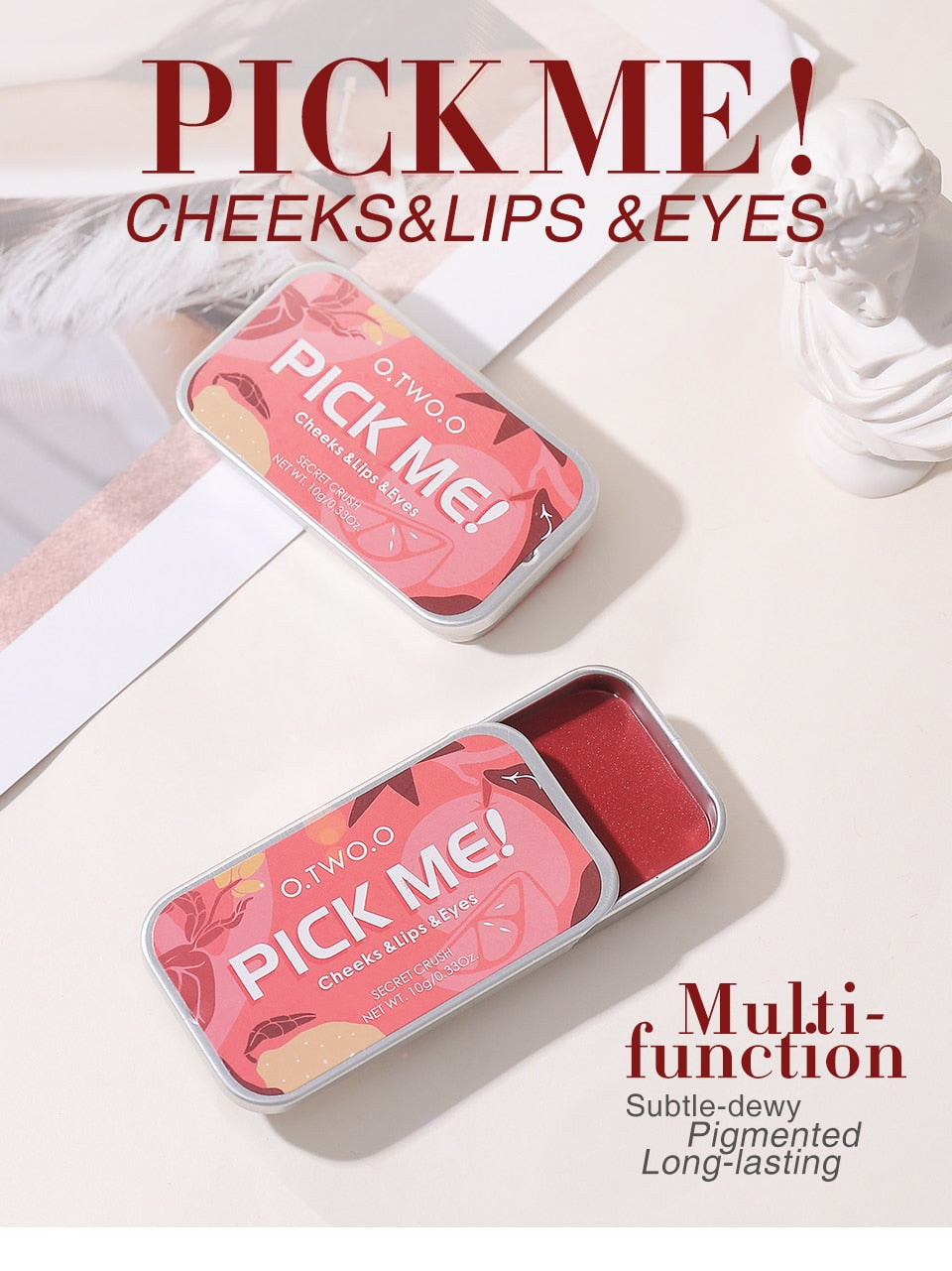 O.TWO.O PICK ME CHEEKS LIPS & EYES TINT