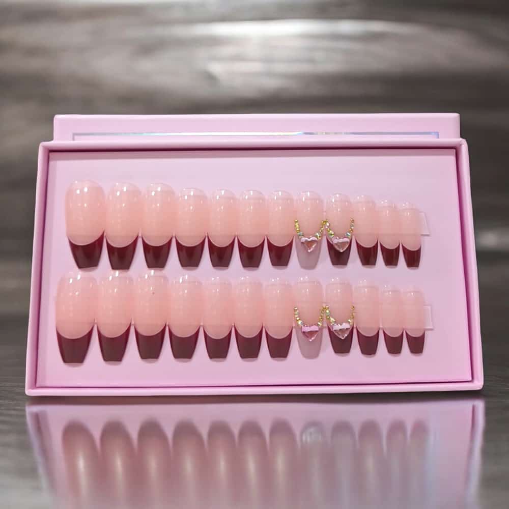 O.Two.O 24 Pcs Nails Box with Nail Glue & Adhesive Tabs,Alcohol Prep Pad,Mini Nail File,Cuticle Stick