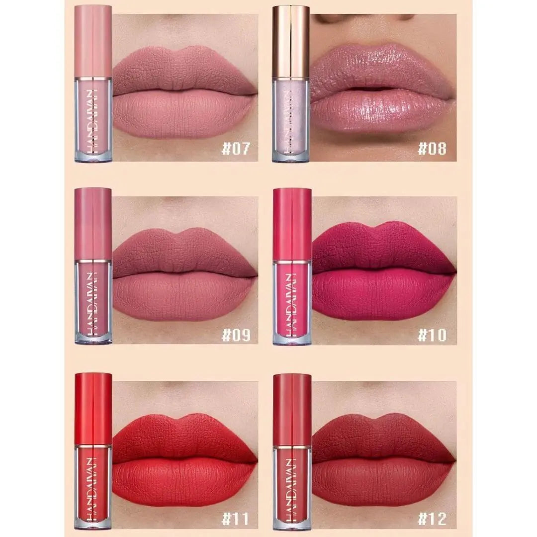 HANDAIYAN 12 Colors Matte Liquid Lipgloss Lipstick Set