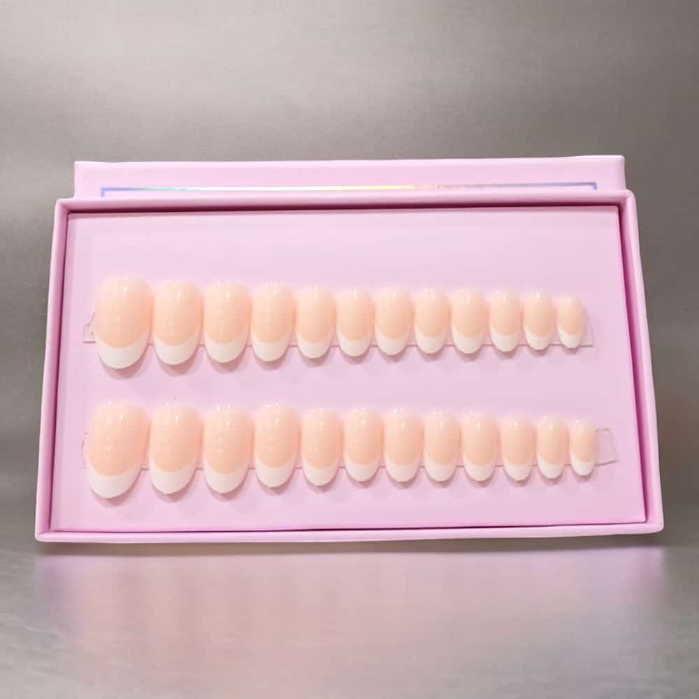 O.Two.O 24 Pcs Nails Box with Nail Glue & Adhesive Tabs,Alcohol Prep Pad,Mini Nail File,Cuticle Stick