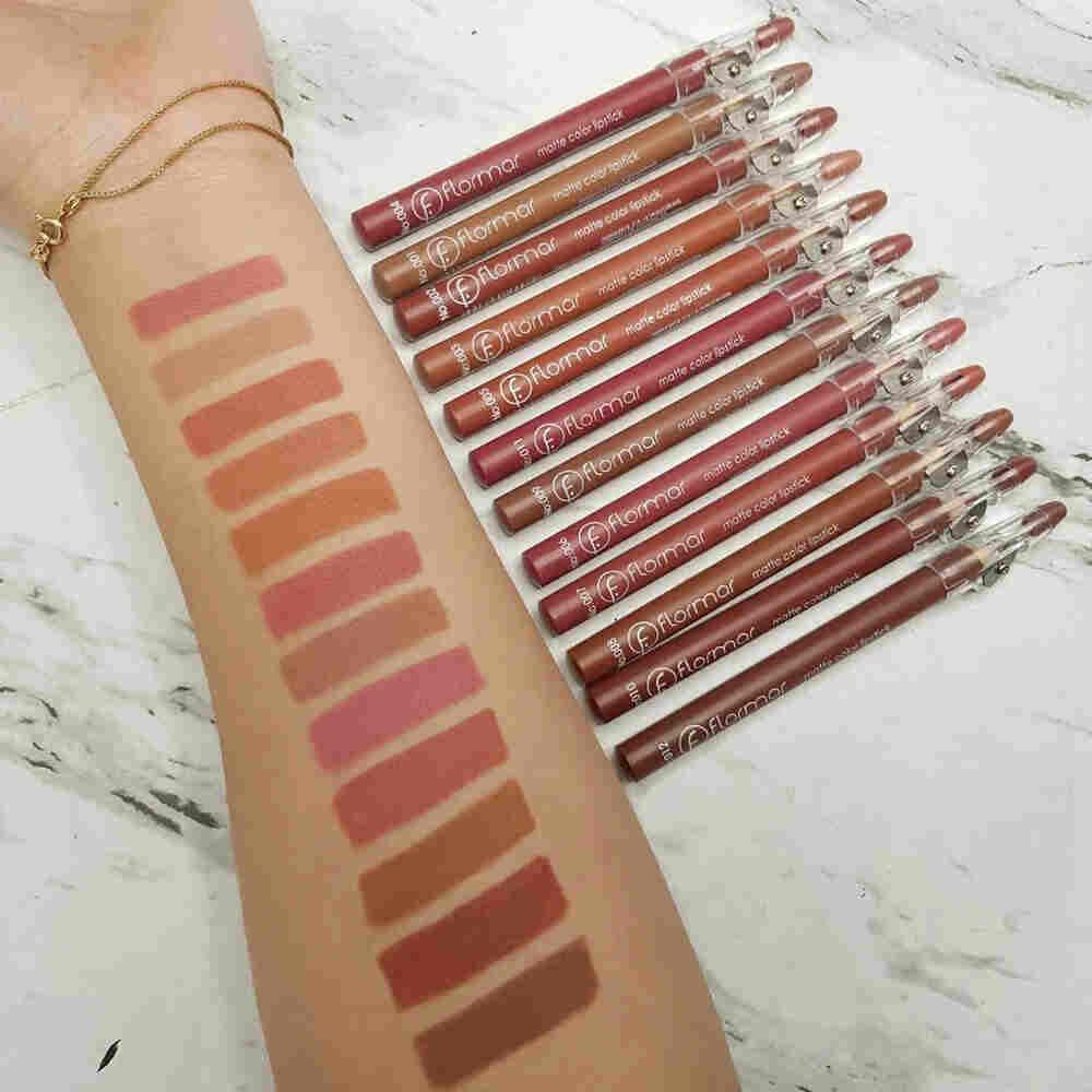 Flormar colorful nude lip pencils pack of 12