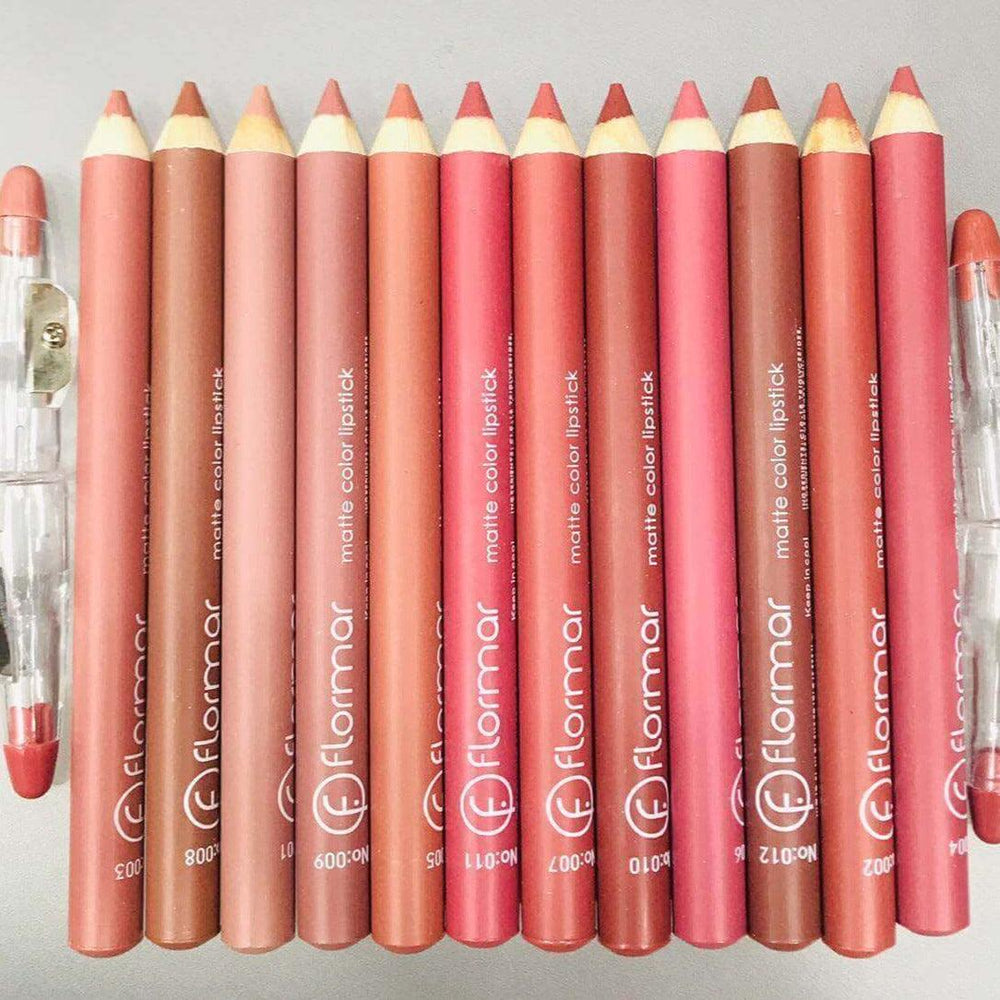 Flormar colorful nude lip pencils pack of 12