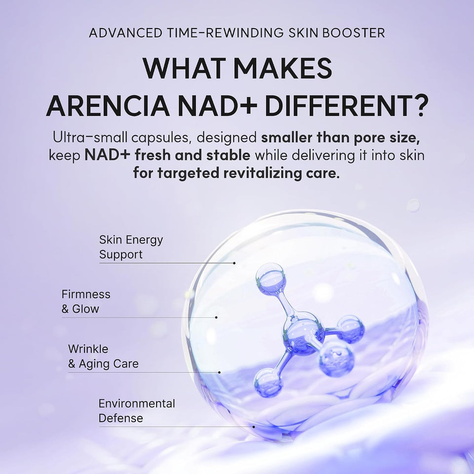 ARENCIA NAD+ Serum Booster Shot with 5% NAD+ Complex & Resveratrol