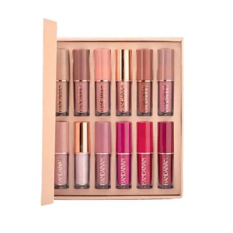 HANDAIYAN 12 Colors Matte Liquid Lipgloss Lipstick Set