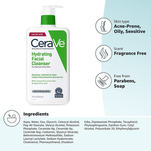Cera ve Hydrating Facial Cleanser 236 ML.