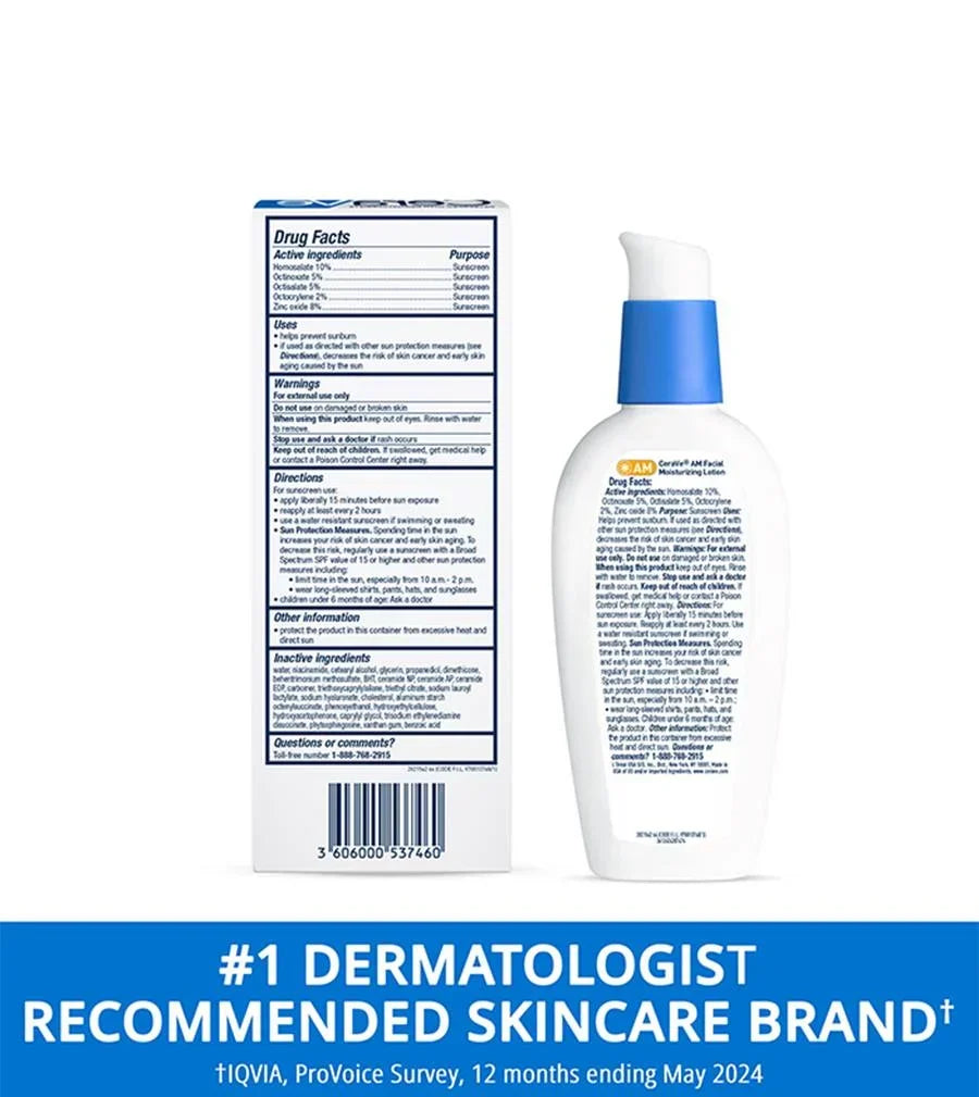 Cerave AM Facial moisturizing Lotion With Broad spectrum Spf 30.