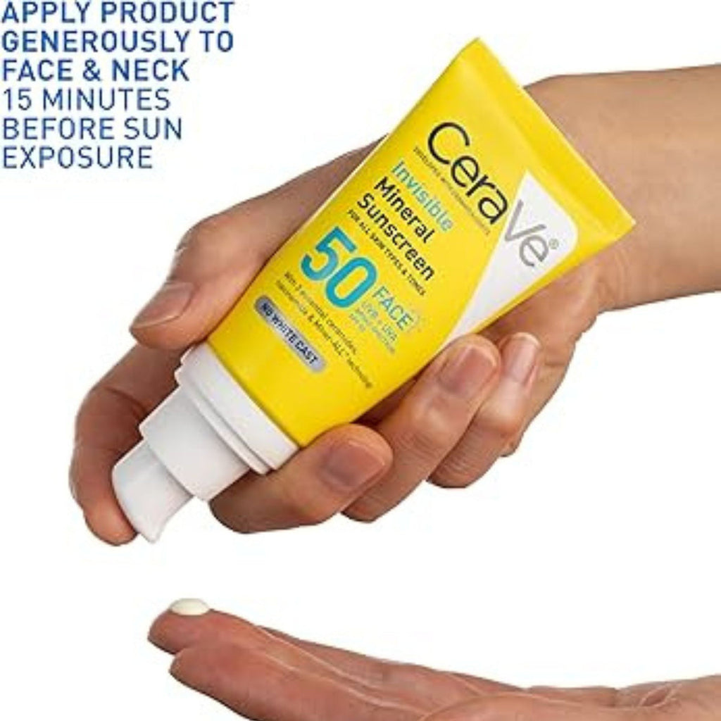 CeraVe Invisible Mineral Face Sunscreen SPF 50 For All Skin Types