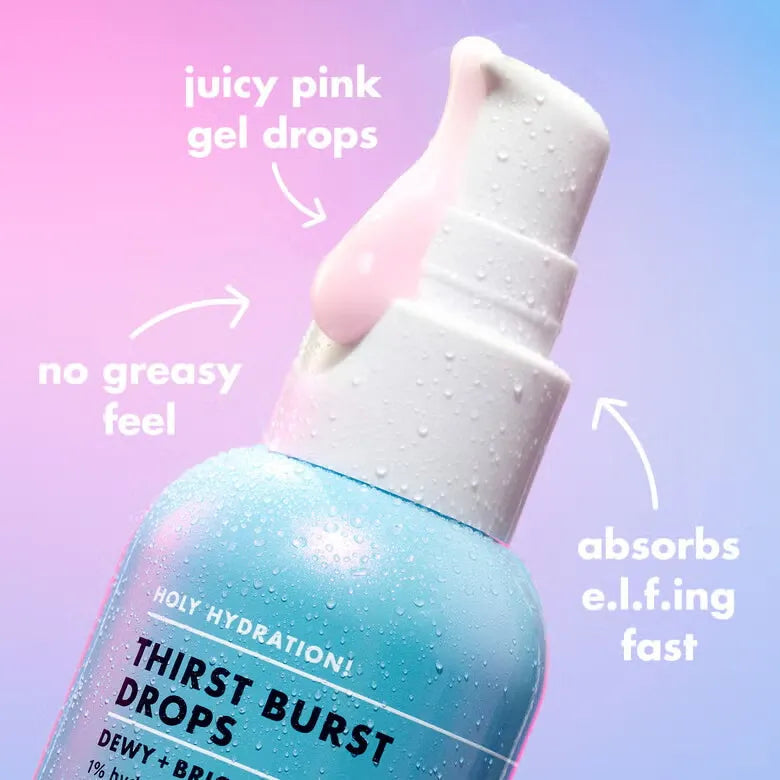 Elf SKIN Holy Hydration! Thirst Burst Drops, Serum For A Radiant Complexion Instantly & Over Time, Made With Hyaluronic Acid