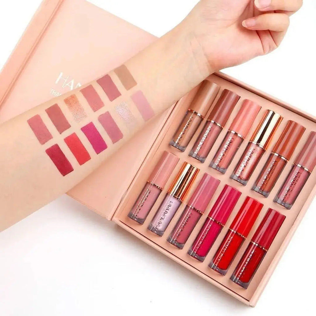 HANDAIYAN 12 Colors Matte Liquid Lipgloss Lipstick Set