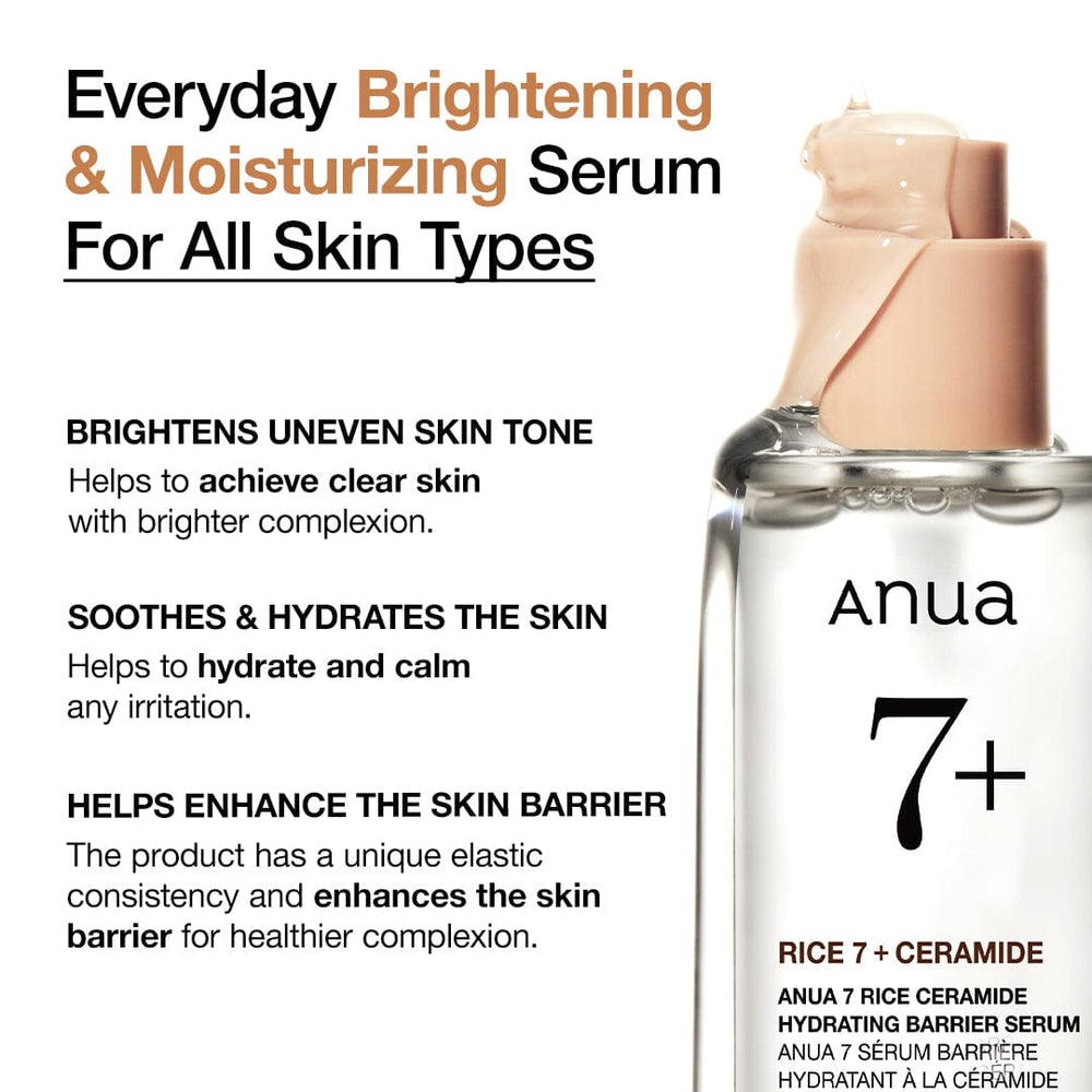 Anua Rice 7 + Ceramide Hydrating Barrier Serum 50 ML.