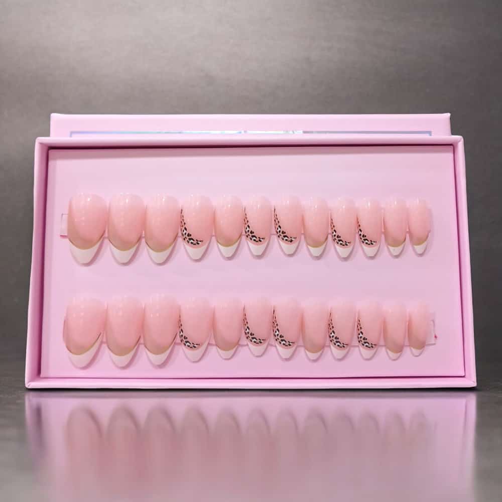 O.Two.O 24 Pcs Nails Box with Nail Glue & Adhesive Tabs,Alcohol Prep Pad,Mini Nail File,Cuticle Stick
