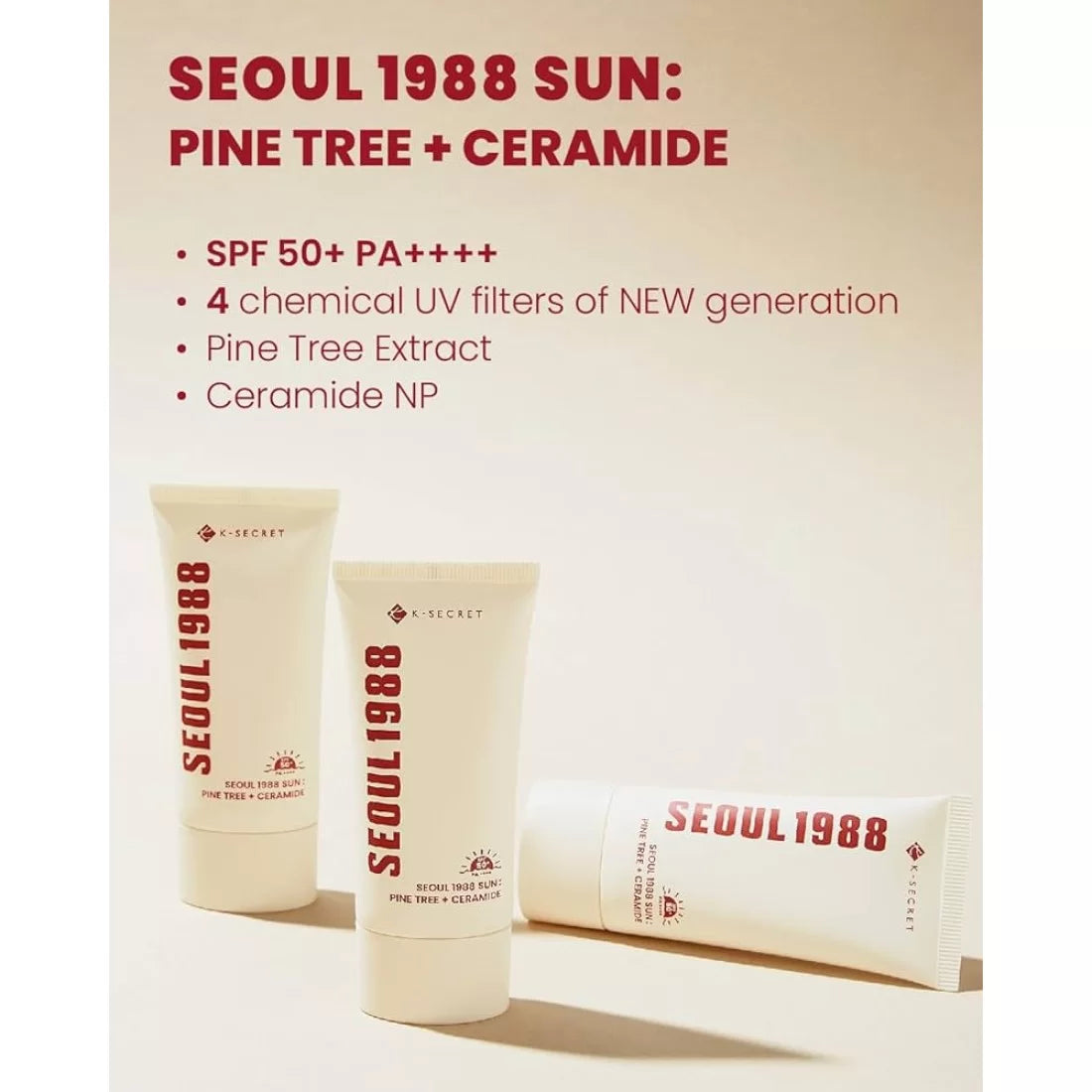 K-SECRET - SEOUL 1988 Sun Pine Tree + Ceramide SPF 50+ PA++++ 50ml