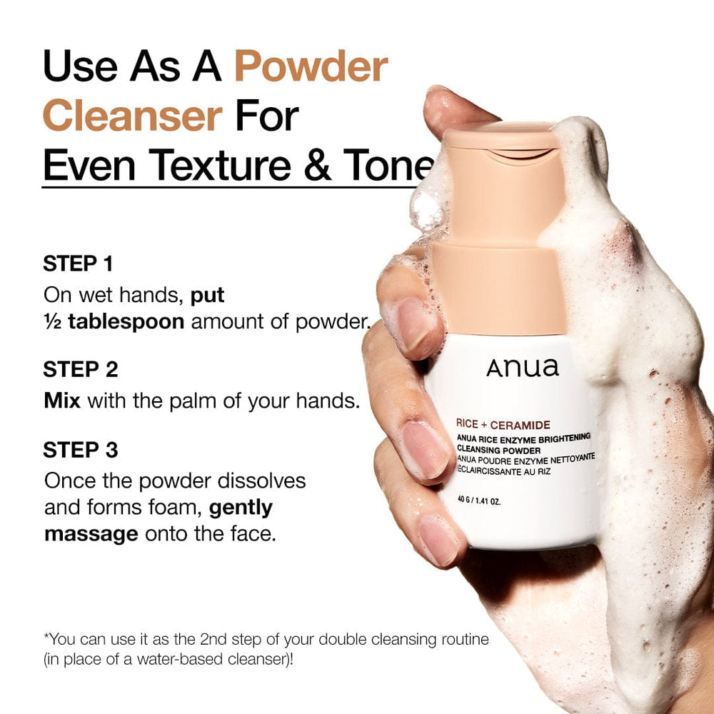 Anua Rice + Ceramide Enzyme Brightening Cleansing Powder 40g