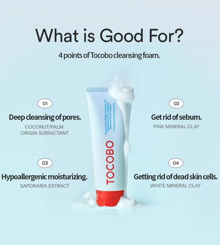 Tocobo Coconut Clay Cleansing Foam 150 ML.