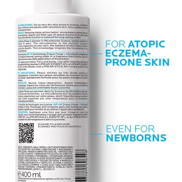 La Roche-Posay Lipikar Baume AP+M – 400 ML.