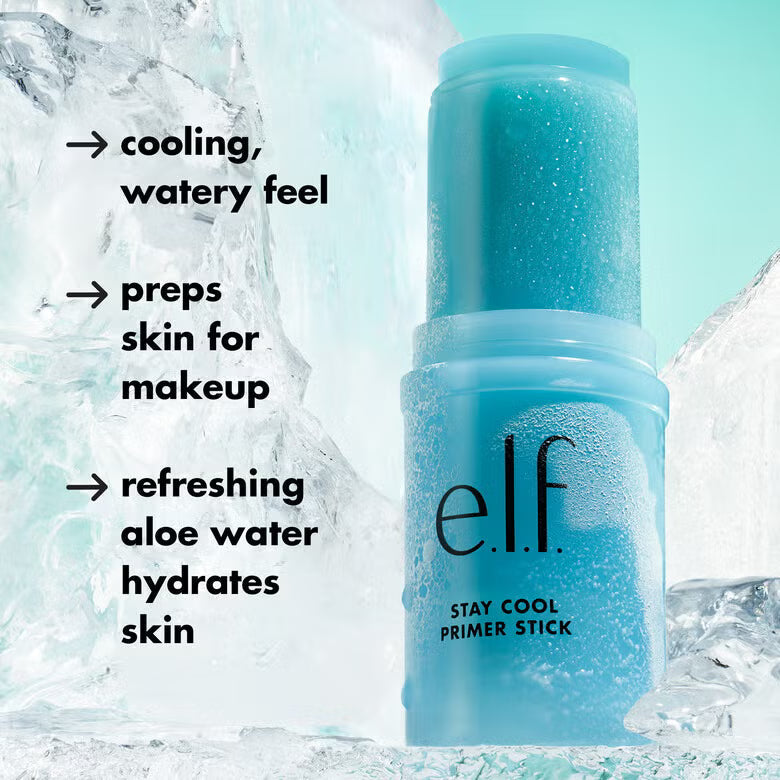 Elf Stay Cool Primer Stick, Hydrating Gel Primer Preps Skin For Makeup, Imparts A Cooling Feel, Infused With Aloe Water, Vegan & Cruelty-Free