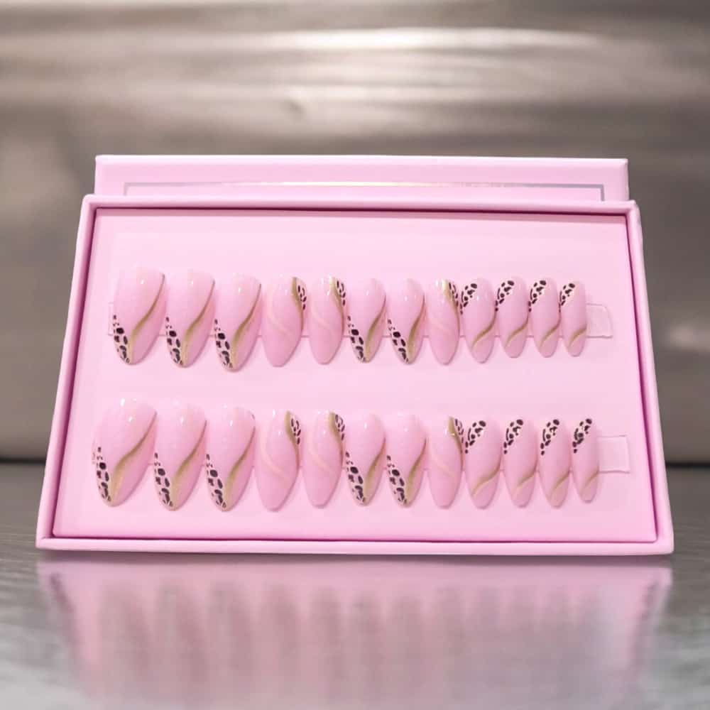 O.Two.O 24 Pcs Nails Box with Nail Glue & Adhesive Tabs,Alcohol Prep Pad,Mini Nail File,Cuticle Stick