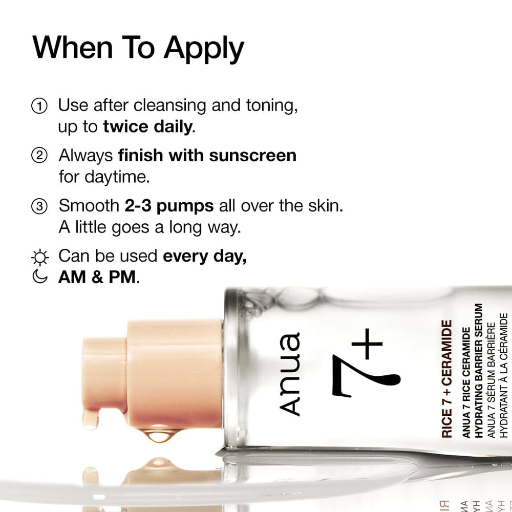 Anua Rice 7 + Ceramide Hydrating Barrier Serum 50 ML.