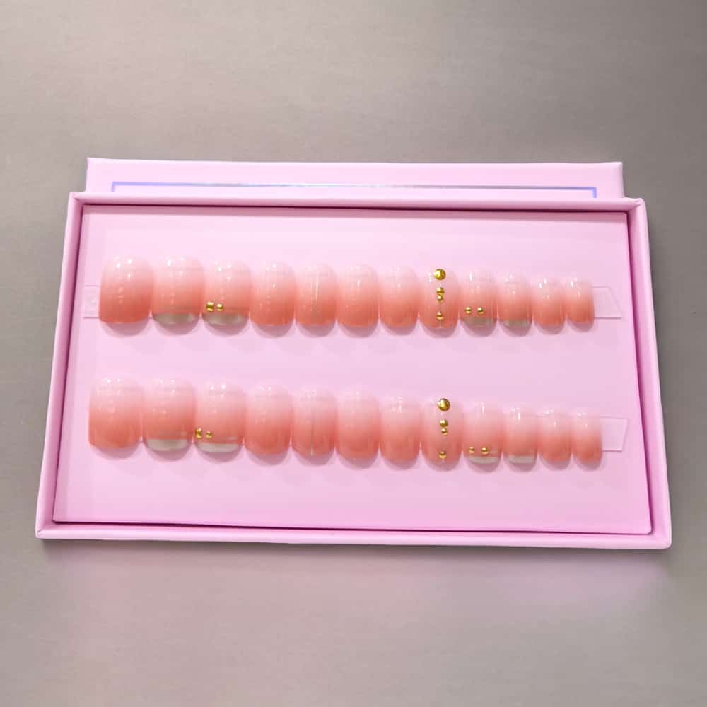 O.Two.O 24 Pcs Nails Box with Nail Glue & Adhesive Tabs,Alcohol Prep Pad,Mini Nail File,Cuticle Stick