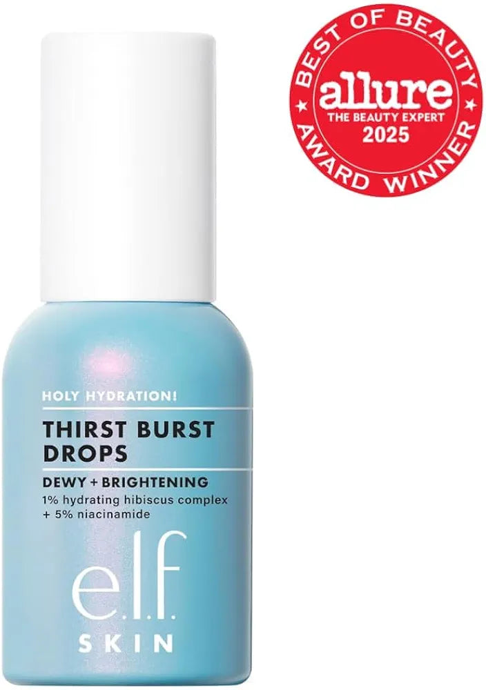 Elf SKIN Holy Hydration! Thirst Burst Drops, Serum For A Radiant Complexion Instantly & Over Time, Made With Hyaluronic Acid