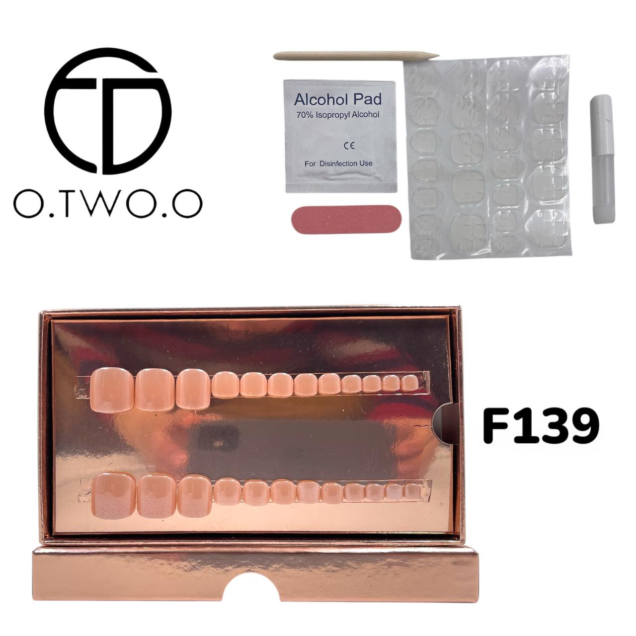 O.Two.O 24 Pcs Nails Box with Nail Glue & Adhesive Tabs,Alcohol Prep Pad,Mini Nail File,Cuticle Stick